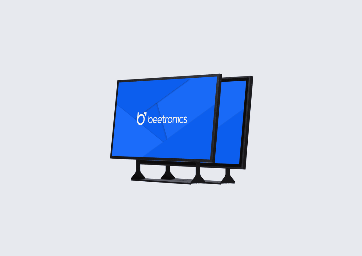 32-inch Beetronics display with panel-mount side brackets.