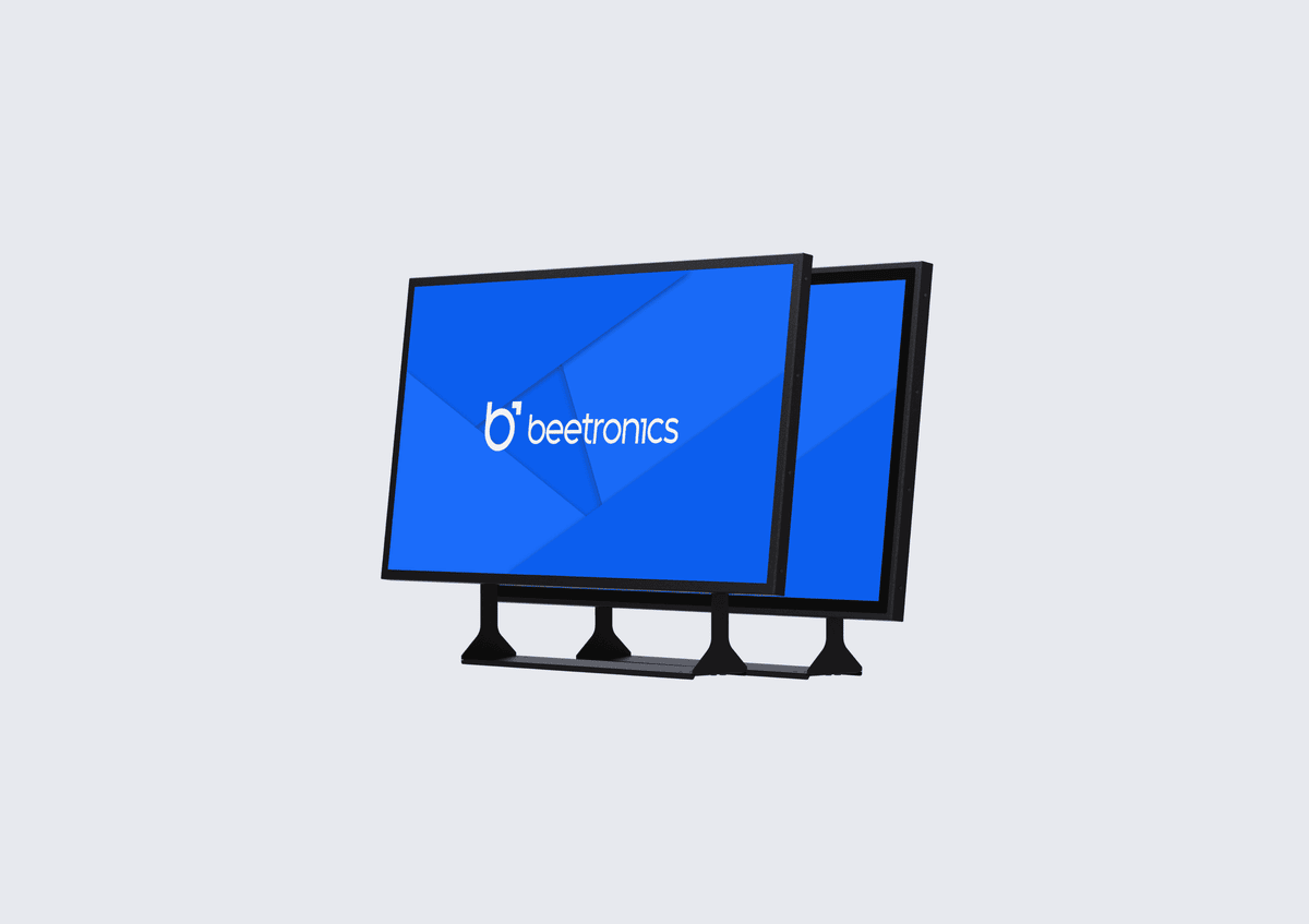 32-inch Beetronics display with panel-mount side brackets.