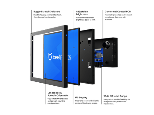 10 Inch Monitor Metaal (4:3)