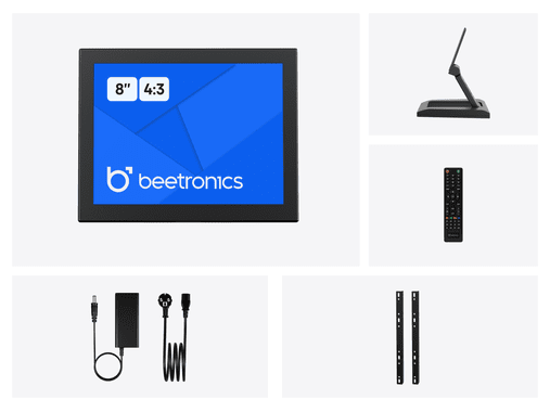 8 Inch Monitor Metaal (4:3)