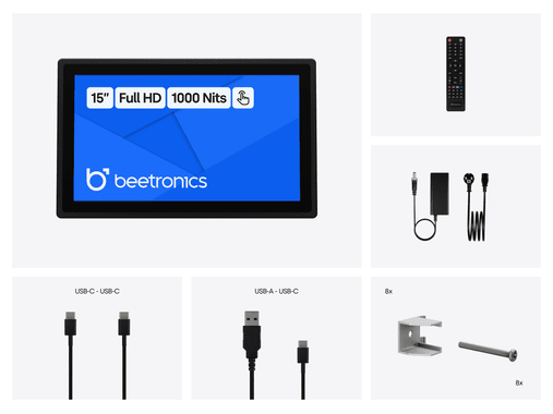 15 Inch Touchscreen Metaal (High-Brightness)