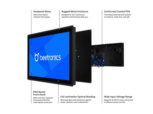 22 Inch Touchscreen Metaal (High-Brightness)