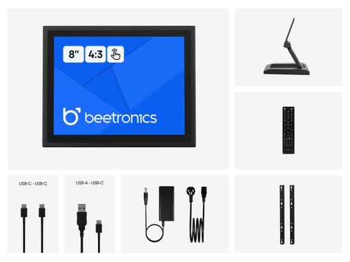 8 Inch Touchscreen Metaal (4:3)