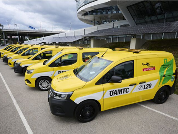 ÖAMTC service center in Austria with roadside assistance vehicles, representing mobility services and breakdown support infrastructure